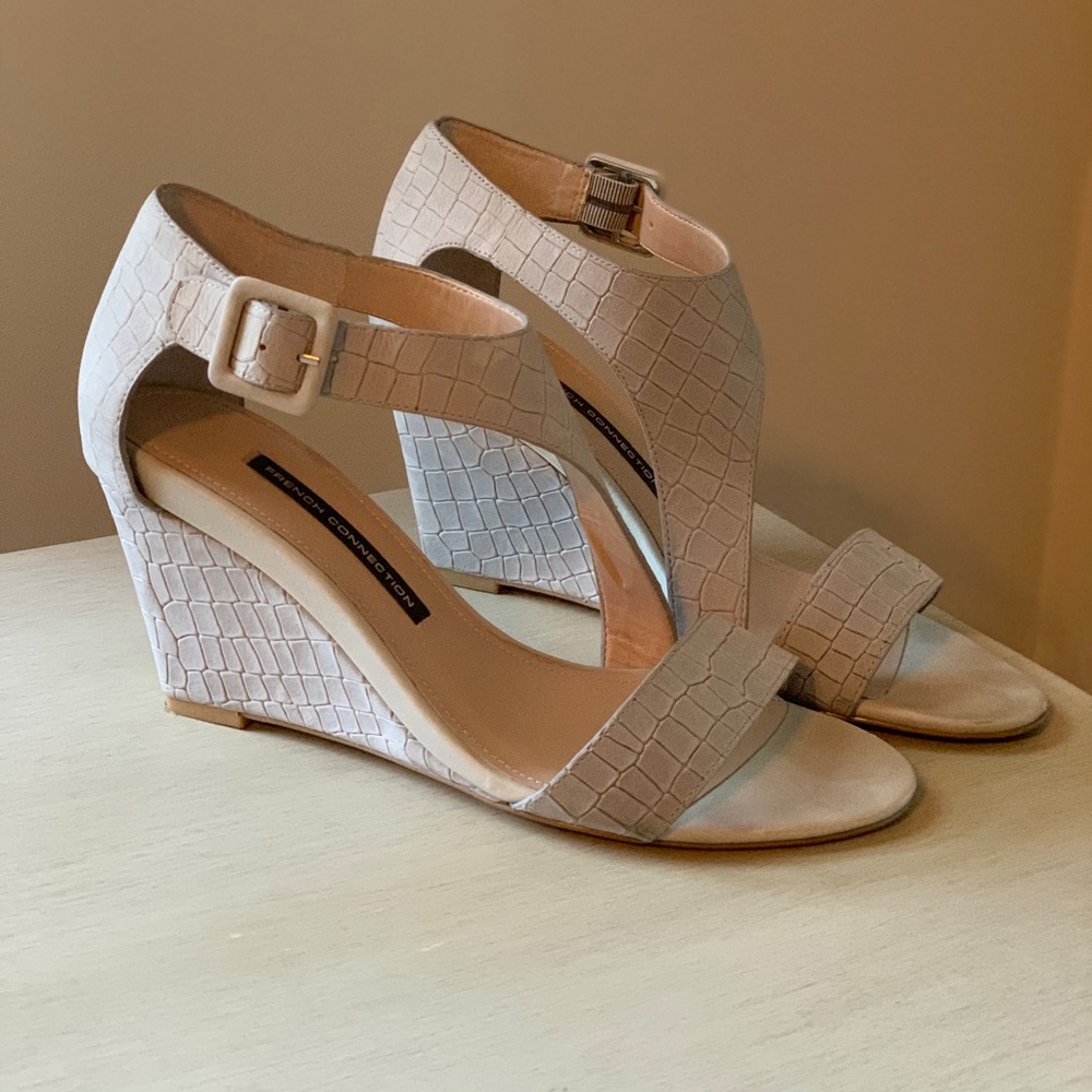 French Connection leather wedges